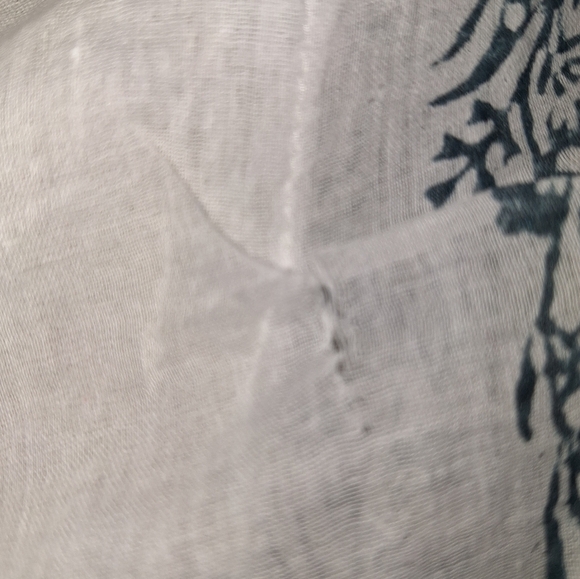 A Salty Blue blue and white embroidered sheer cover-up. OSFM. Pre-loved - Picture 2 of 6